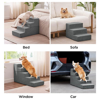Sakerplus 4-Step Dog Stairs for Bed