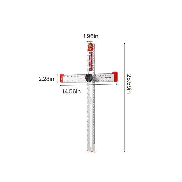 SAKER 4 in 1 Drilling Positioning Ruler