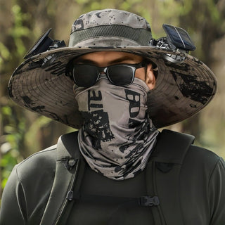 Sakerplus Wide Brim Solar Fan Outdoor Fishing Hat