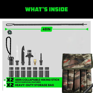 Sakerplus Collapsible Tactical Hiking Trekking Pole