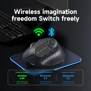 Sakerplus Ergonomic Triple-Connect Wireless Mouse