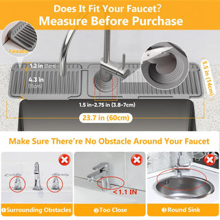 Sakerplus® Sloped Faucet Splash Guard Mat