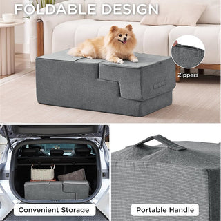 Sakerplus 4-Step Dog Stairs for Bed