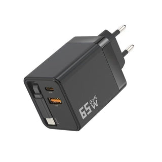 Sakerplus® 65W GaN 3-in-1 Retractable Fast Charger