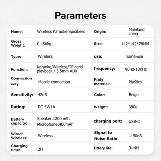 SAKER Portable Wireless Karaoke Speaker with Microphone