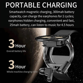 Sakerplus Smart Watch With Wireless Earbuds