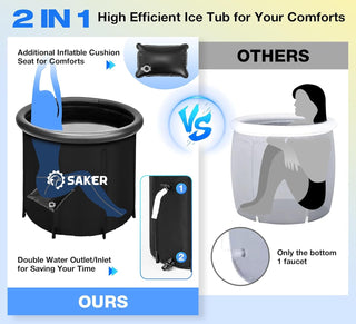 Sakerplus Large Capacity Ice Bath Tub