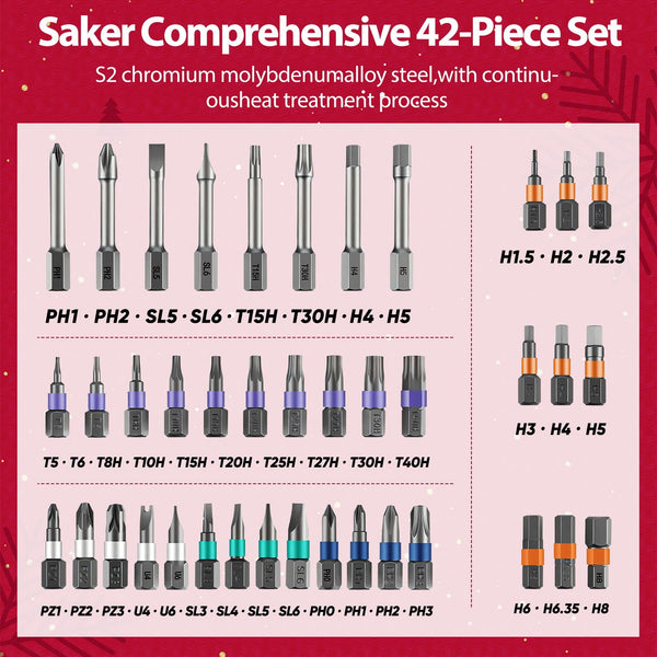 Sakerplus 42 in 1 Magnetic Screwdriver Set-Christmas Version