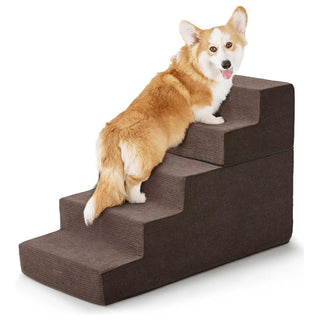 Sakerplus 4-Step Dog Stairs for Bed